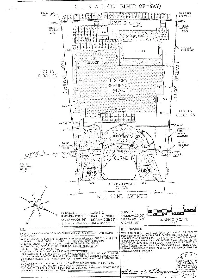 Survey at 4740 NE 22nd Avenue, Lighthouse Point