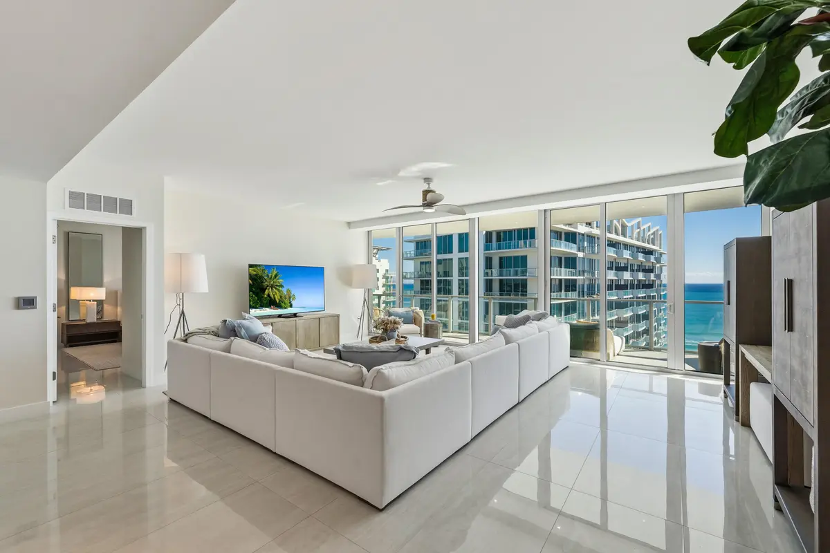 Living Room at 3100 N Ocean Drive 1804 P, Singer Island