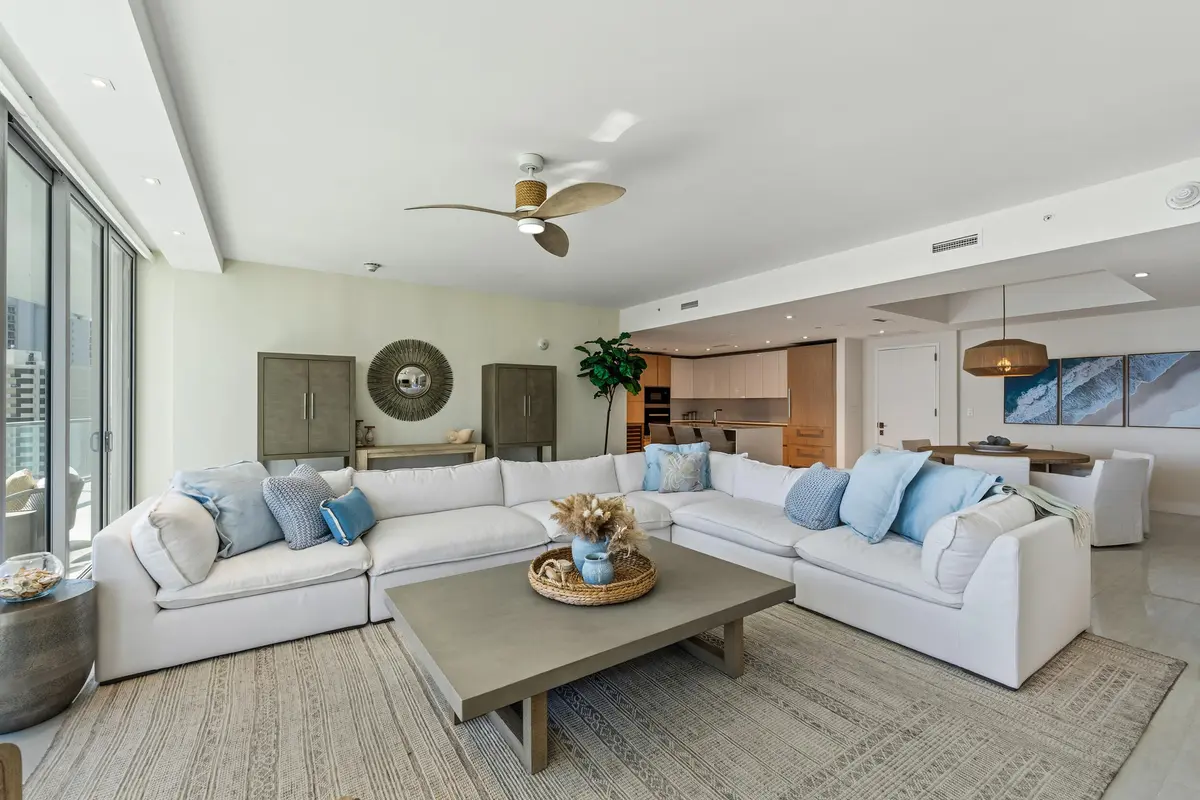Living room at 3100 N Ocean Drive 1804 P, Singer Island
