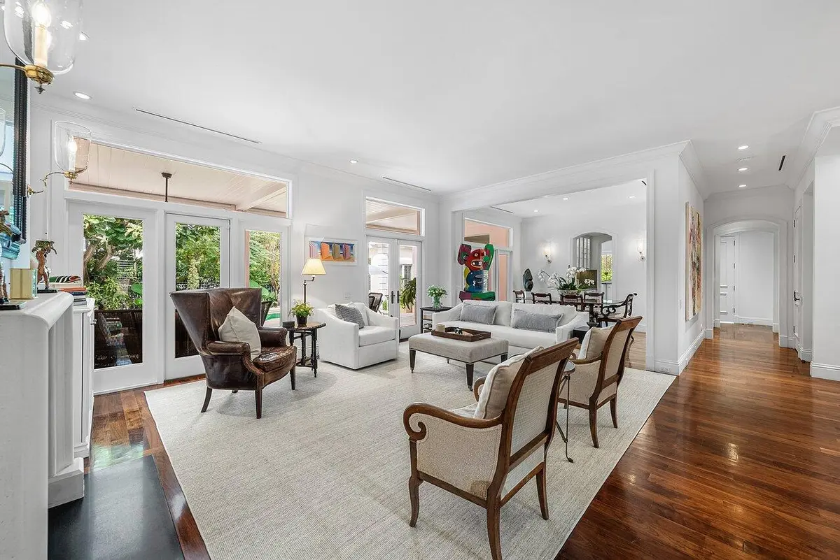 Living Room Opens to Covered Porch at 3138 Gulfstream Road, Gulf Stream