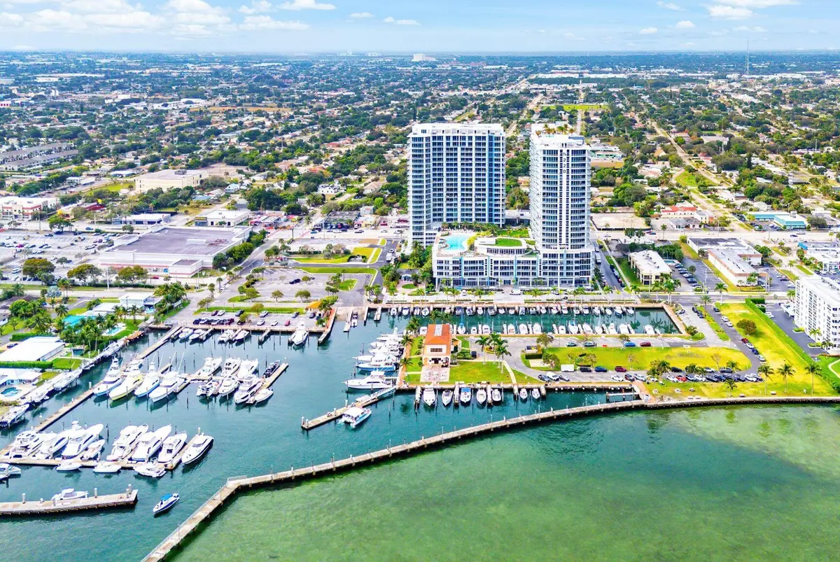 2a Aerial adjacent marina at 220 Lake Shore Drive 1006, Lake Park