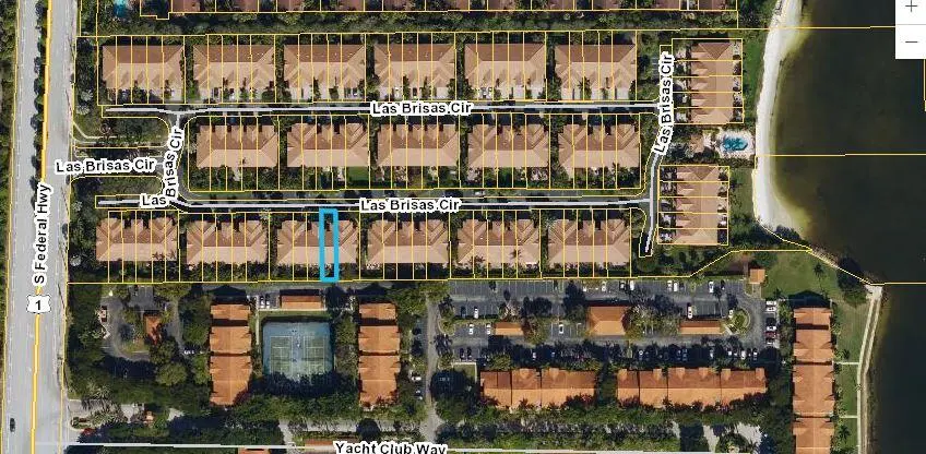 Arial view at 179 Las Brisas Circle, Hypoluxo