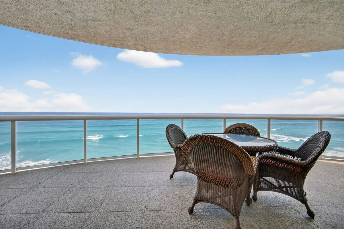 Large Balcony overlooking Atlantic Ocean at 4600 N Ocean Drive 801, Singer Island