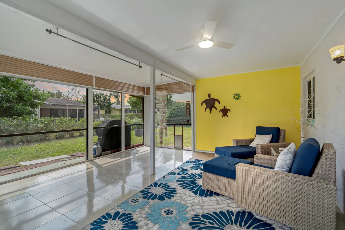 back screened in patio at 6348 Whispering Wind Way, Delray Beach