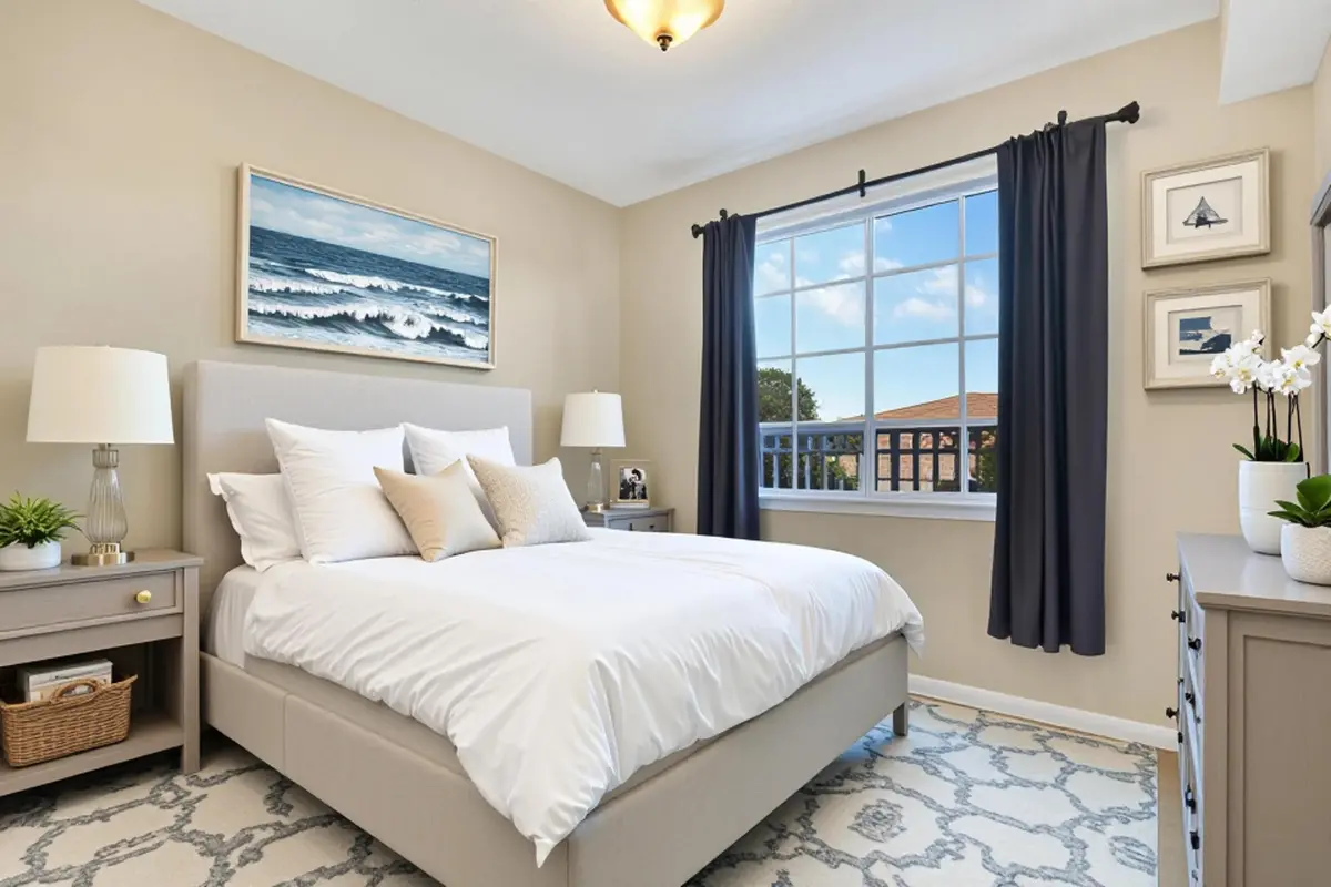 Bedroom virtually staged at 2309 Myrtlewood Circle 2309, Palm Beach Gardens