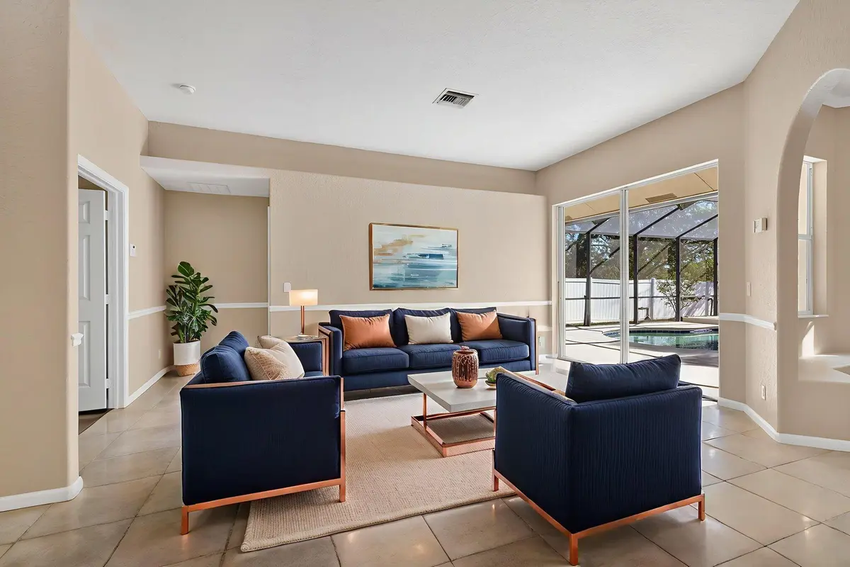 Virtually Staged Formal Living Room at 2846 SE Eagle Drive, Port St. Lucie