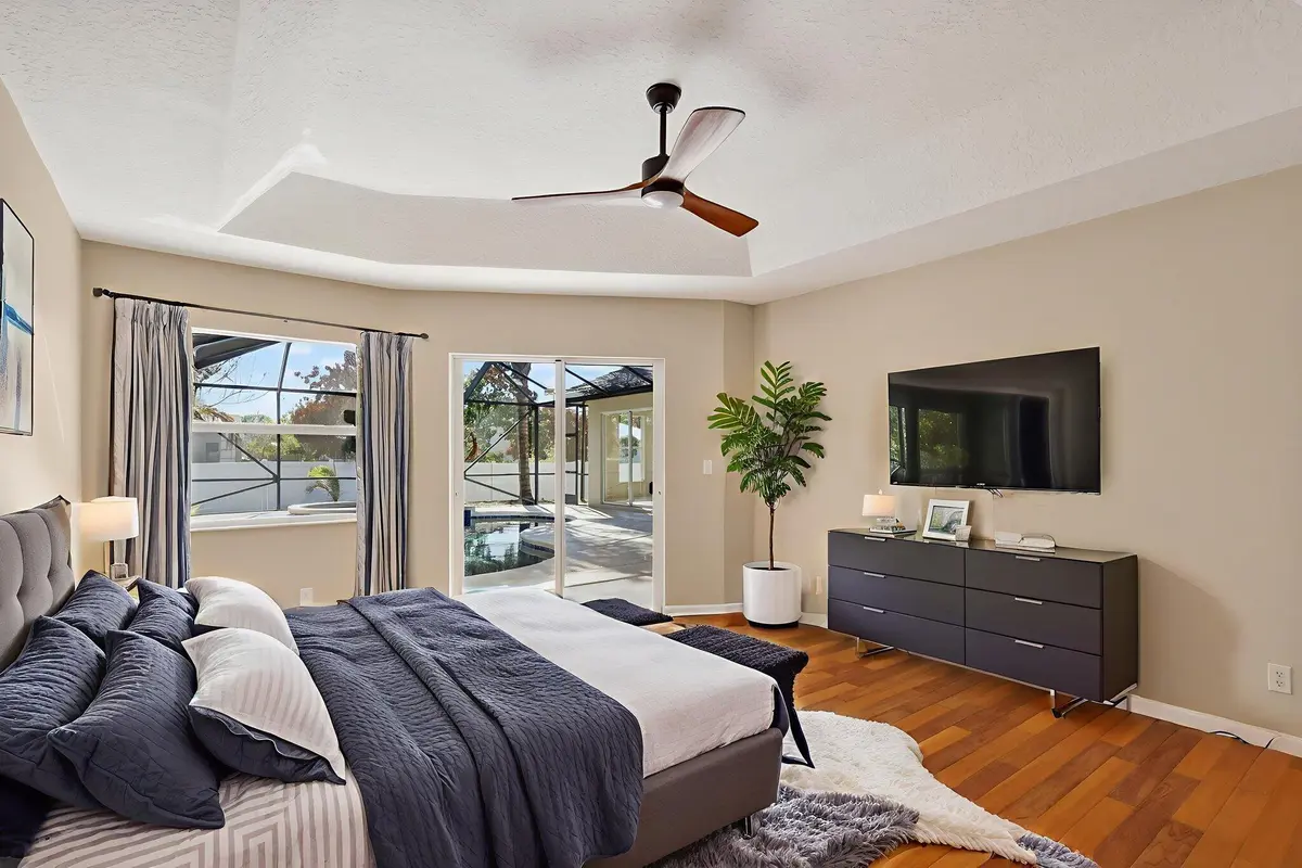 Virtually Staged Master Bedroom at 2846 SE Eagle Drive, Port St. Lucie