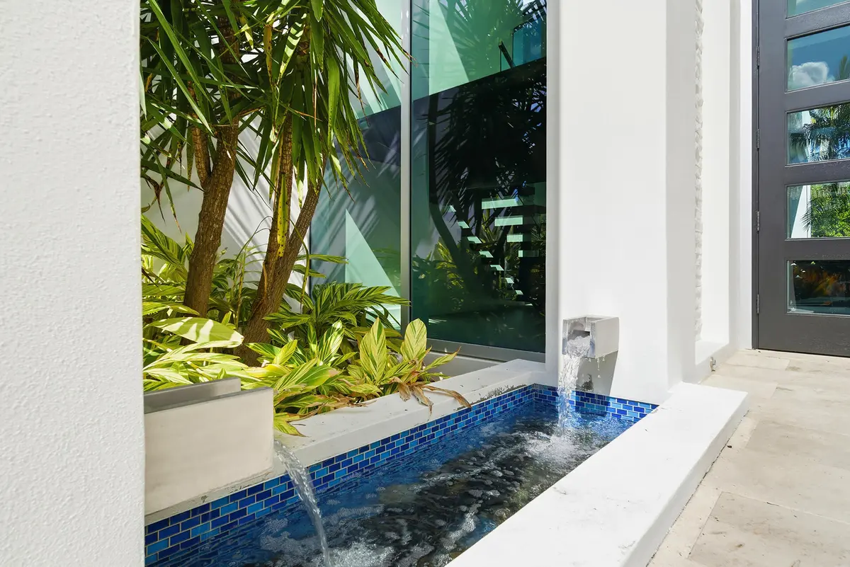 Front Walkway Fountain at 125 Churchill Road, West Palm Beach