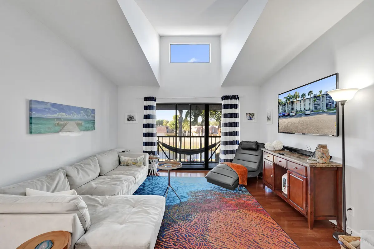 Living Room Water View at 1008 Green Pine Boulevard D3, West Palm Beach