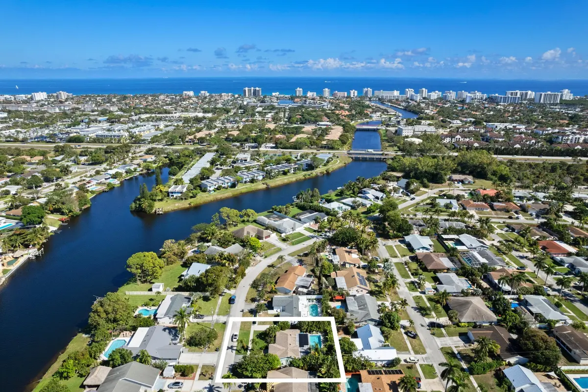 Aerial Neighborhood View at 136 Oregon Lane, Boca Raton