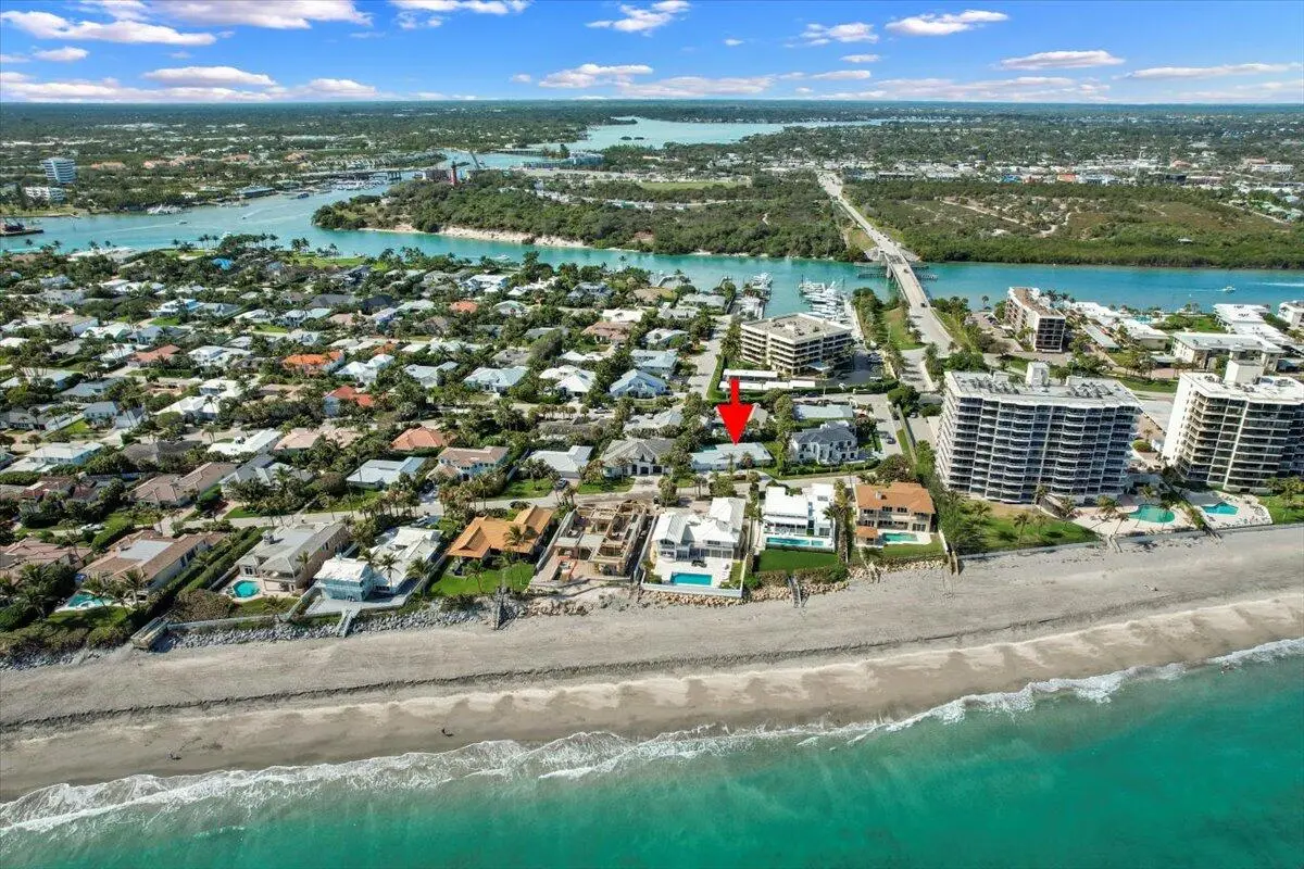 Aerial View Ocean to Intracoastal at 48 Ocean Drive, Jupiter