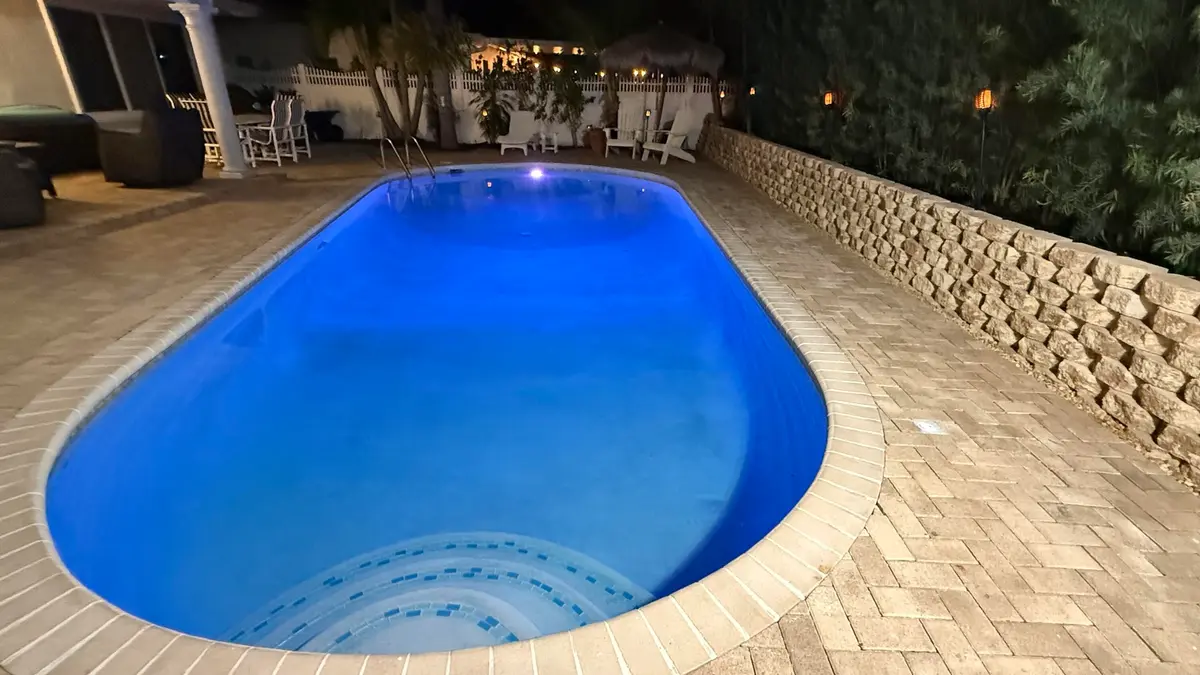 Night Time Pool at 3204 Robbins Road, Pompano Beach