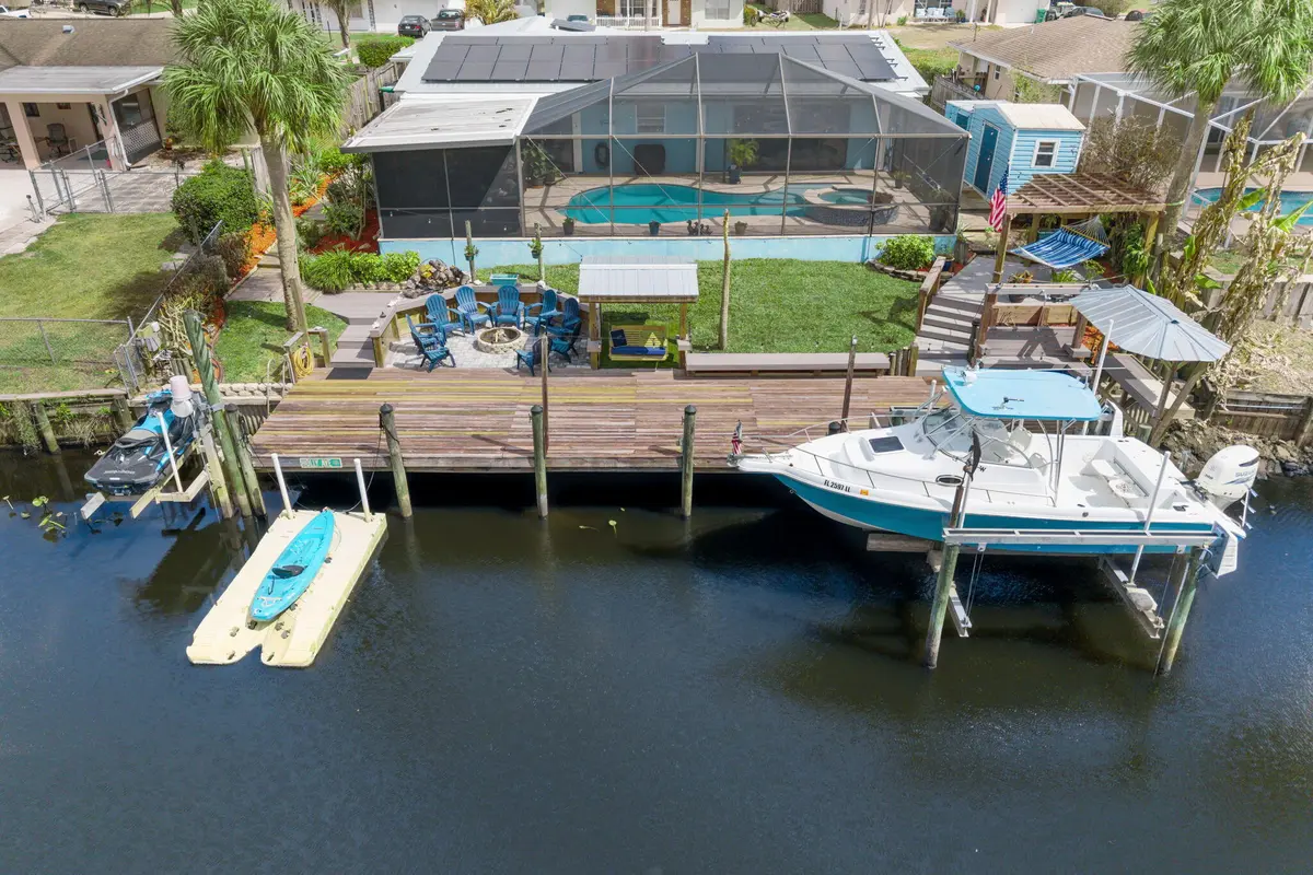 Aerial Waterfront Rear View at 310 Holly Avenue, Port St. Lucie