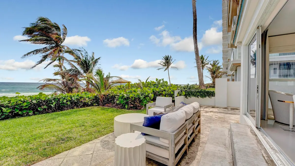 Private Oceanfront Patio at 3421 S Ocean Boulevard 3, Highland Beach