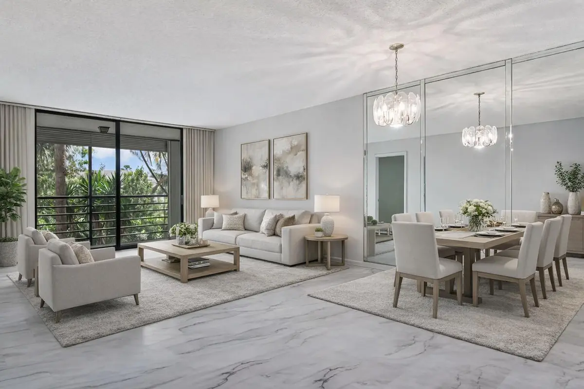 ChatGPT Image living room and dining at 4640 Lucerne Lakes Boulevard 206, Lake Worth