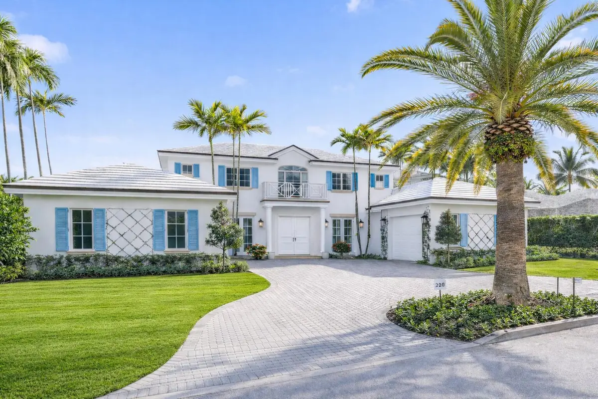 Front Elevation Exterior at 220 Esplanade Way, Palm Beach