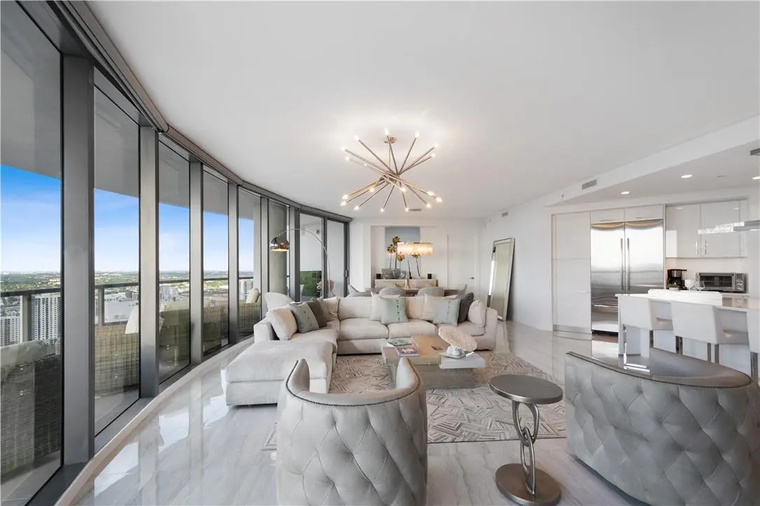 Living Room at 100 E Las Olas Boulevard 4003, Fort Lauderdale