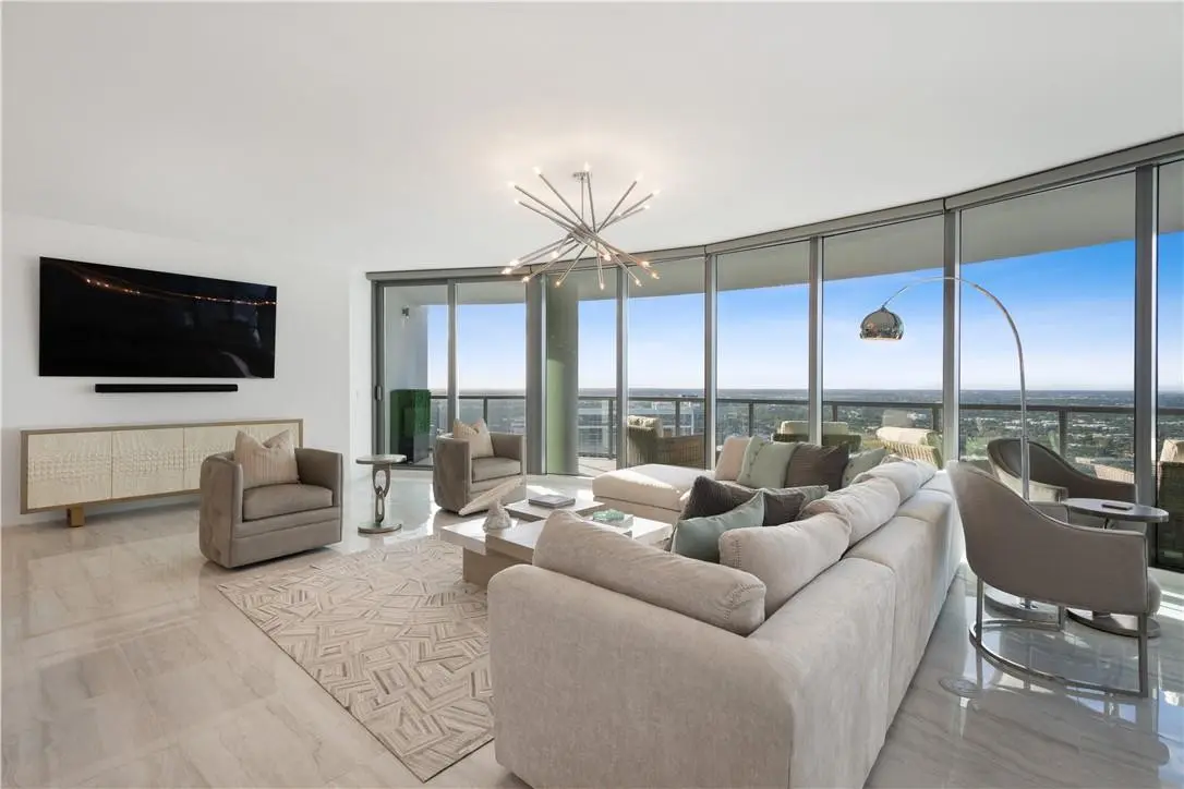 Living Room at 100 E Las Olas Boulevard 4003, Fort Lauderdale