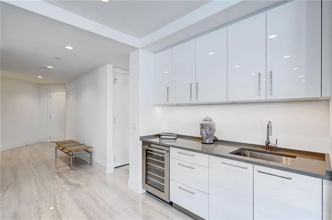 Wet Bar with wine cooler... at 100 E Las Olas Boulevard 1903, Fort Lauderdale