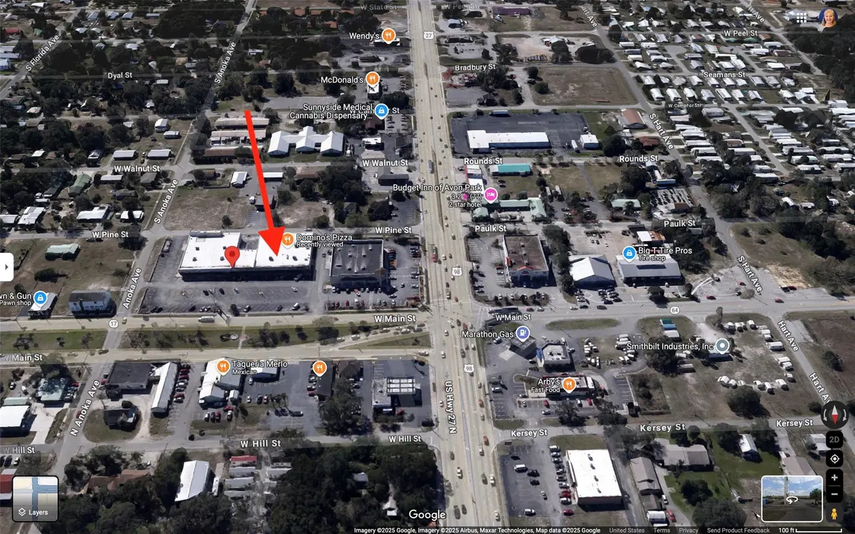 Google aerial at 1091 W Main Street, Avon Park