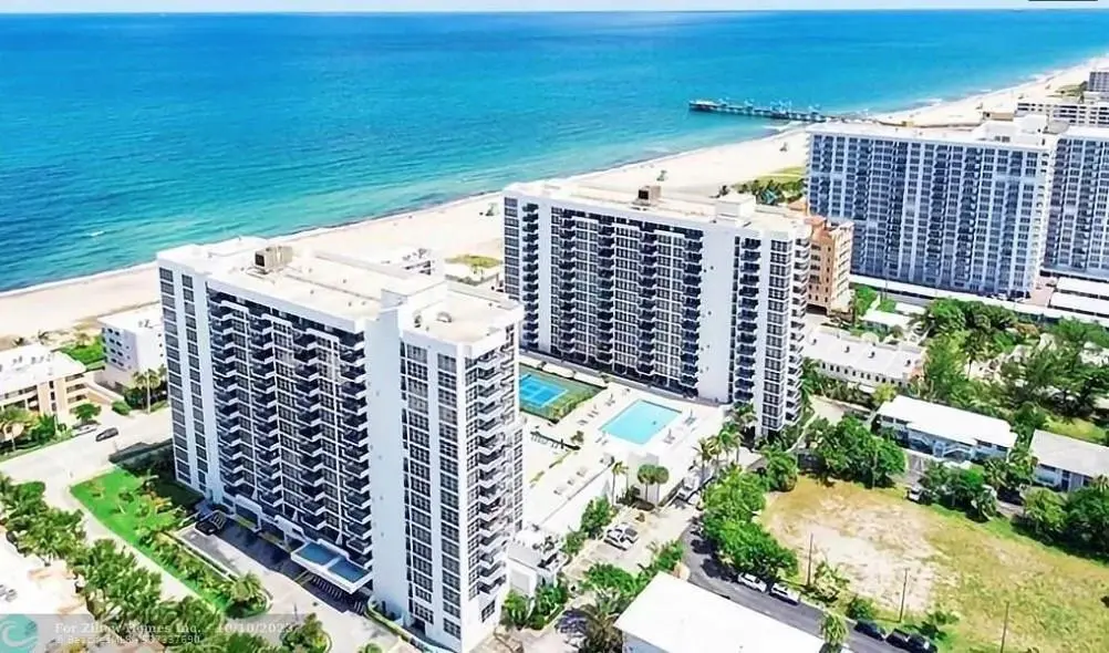 Aerial shot of building at 525 N Ocean Boulevard 1619, Pompano Beach