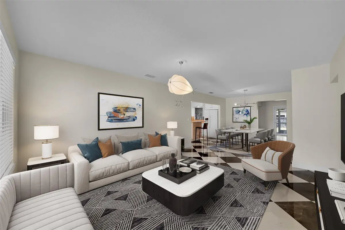 Living & dining rooms at 1107 Adams Street, Hollywood