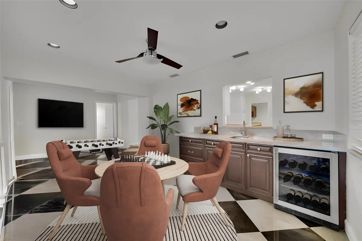 Family room at 1107 Adams Street, Hollywood