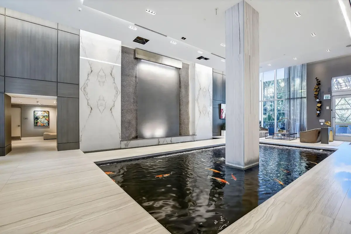 Koi Pond Lobby at 333 Las Olas Way 2303, Fort Lauderdale
