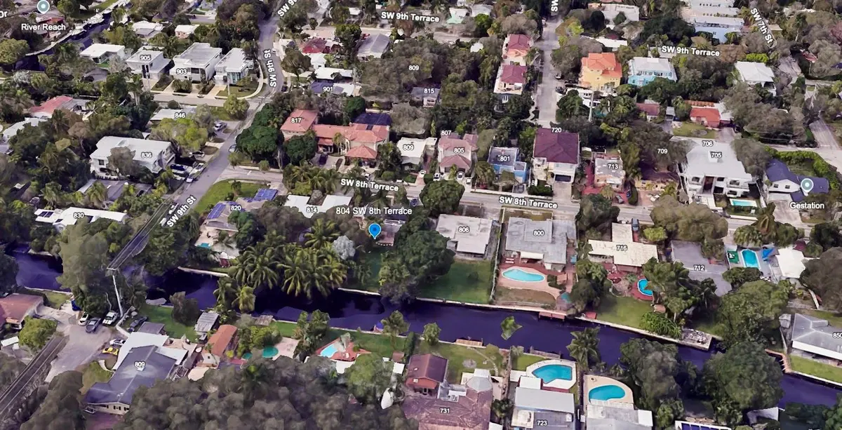 Google earth aerial at 808 SW 8th Terrace, Fort Lauderdale