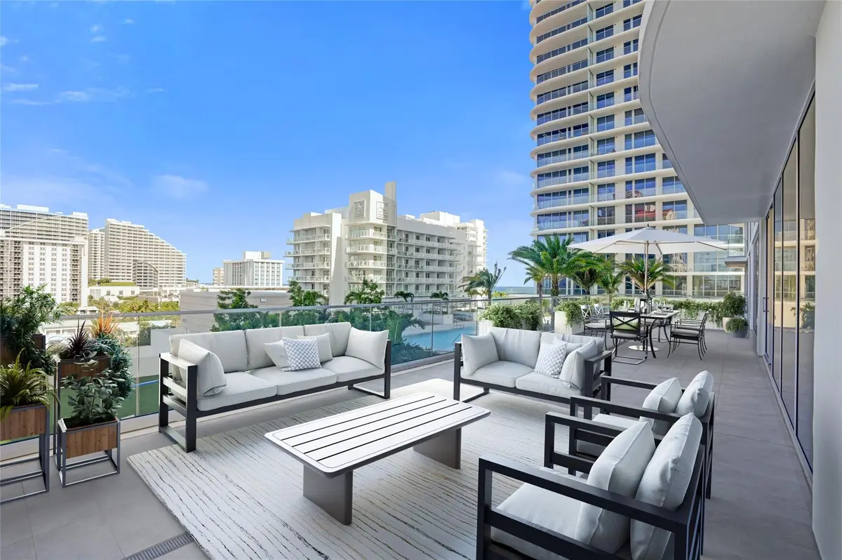 Virtually Staged Oversized Terrace at 153 N Seabreeze Boulevard 504-s, Fort Lauderdale