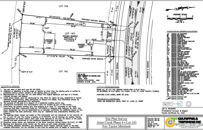 13552 SW Shinnecock Drive - Plot Plan at 13552 SW Shinnecock Drive, Port St. Lucie