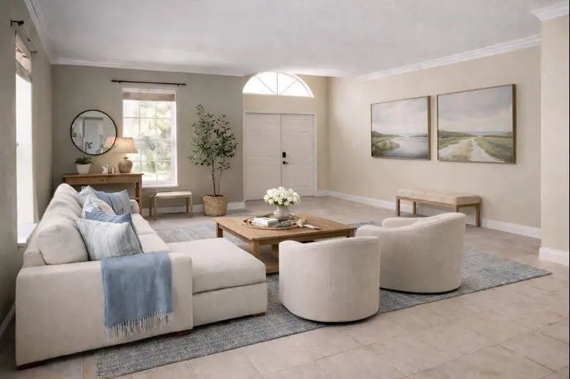 Living Room, Virtually Staged at 1423 SW 158th Avenue, Pembroke Pines