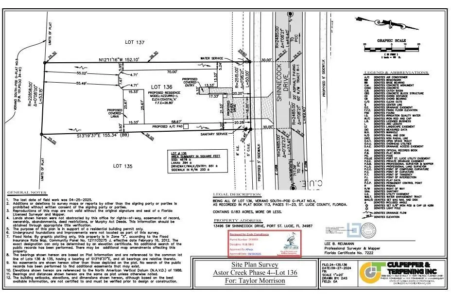 13496 SW Shinnecock Drive - Plot Map at 13496 Shinnecock Drive, Port St. Lucie