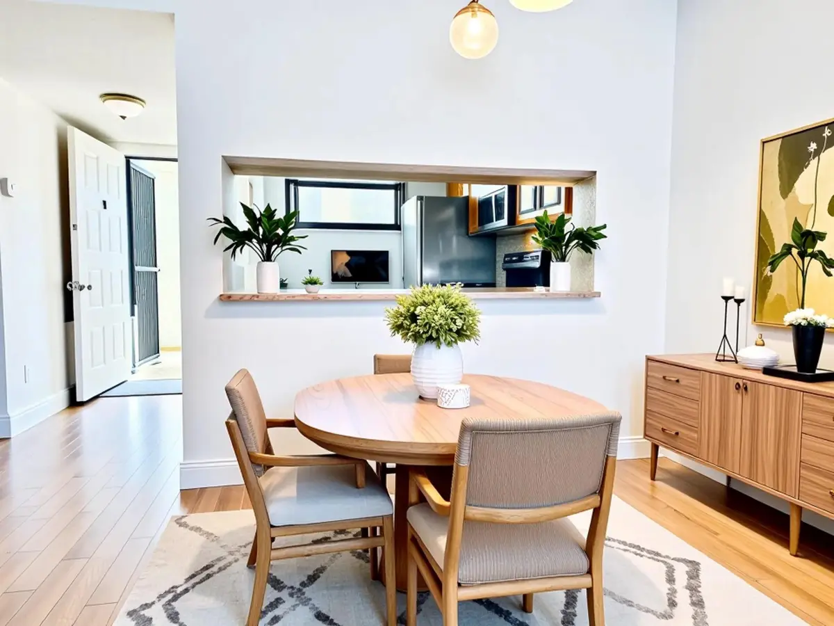 Virtually Staged Dining Room at 112 Lake Emerald 206, Oakland Park