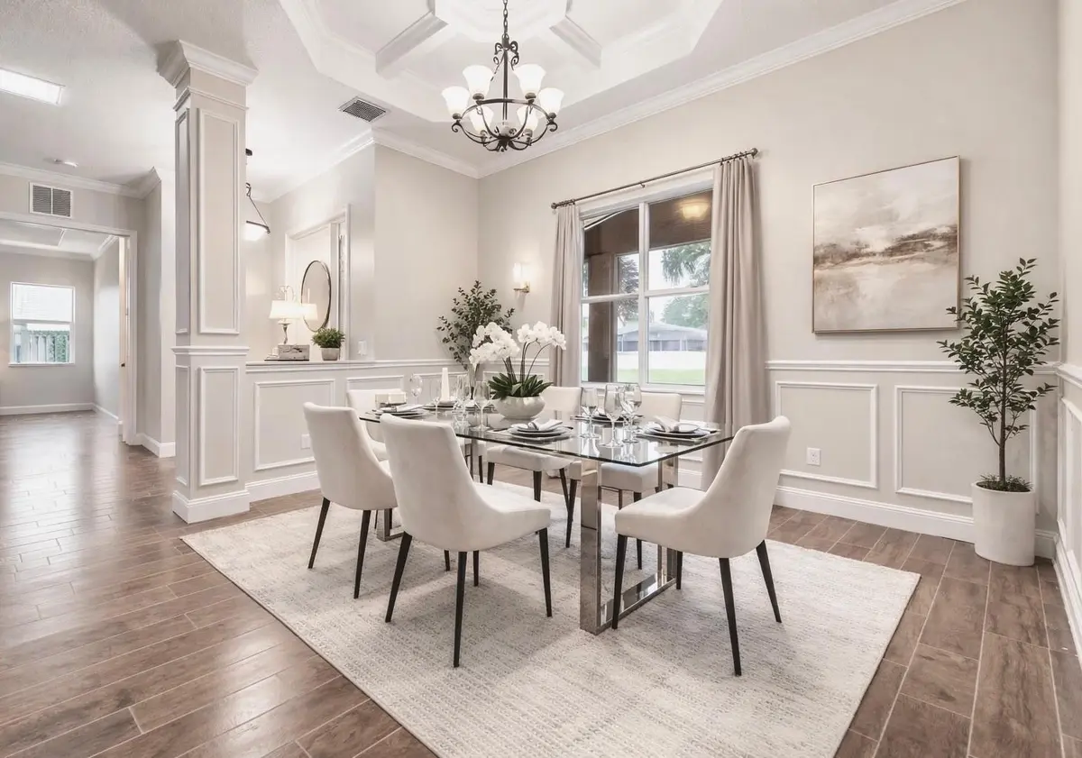 dining room virtually staged at 5842 NW Bates Avenue, Port St. Lucie