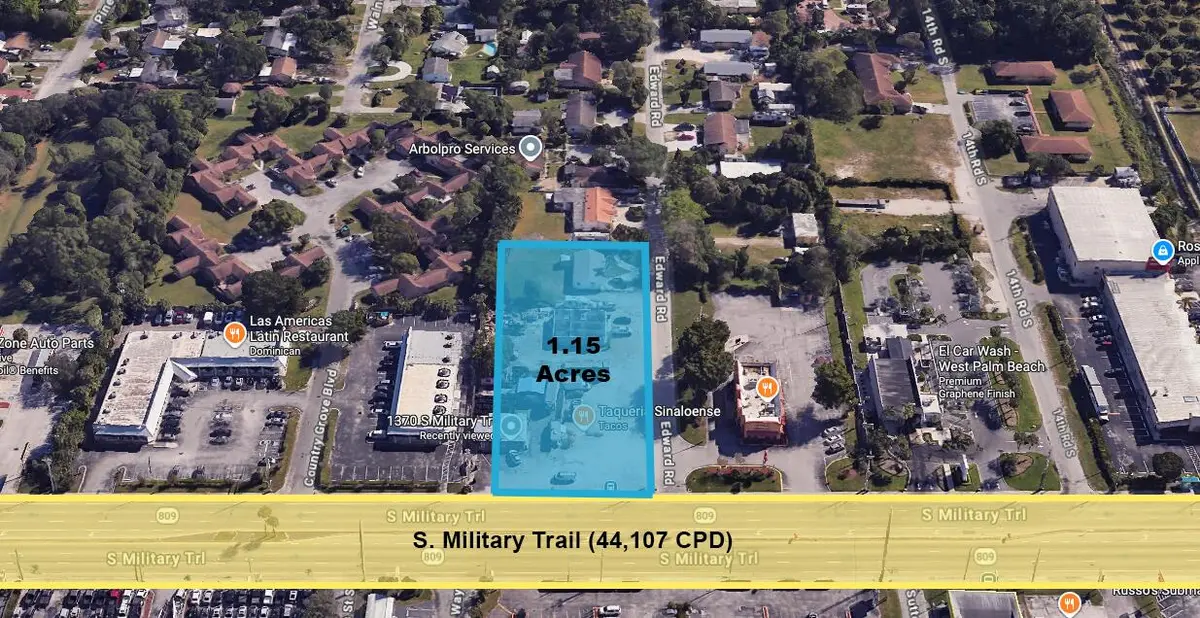 Site Aerial at 1370 S Military Trail, West Palm Beach