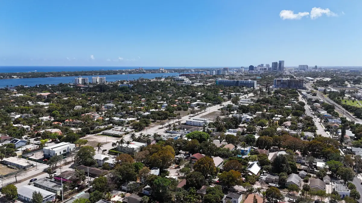 Aerial facing South at 642 35th Street, West Palm Beach