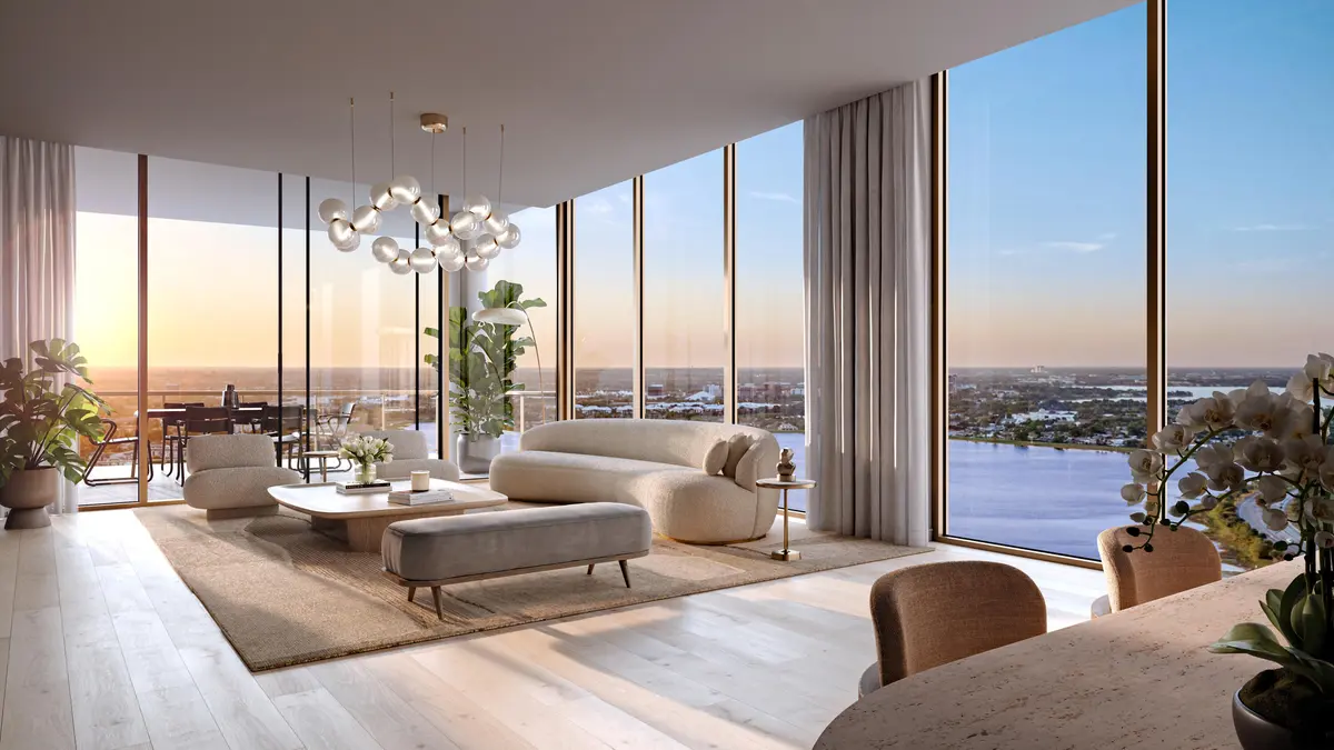Berkeley_Living Room at 550 S Australian Avenue 1704, West Palm Beach