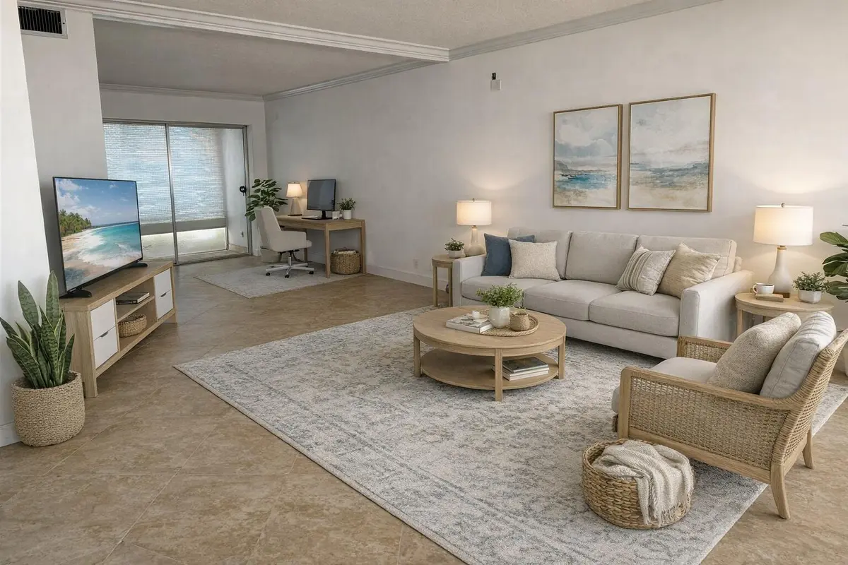 living room at 2131 NE 42nd Court 202e, Lighthouse Point