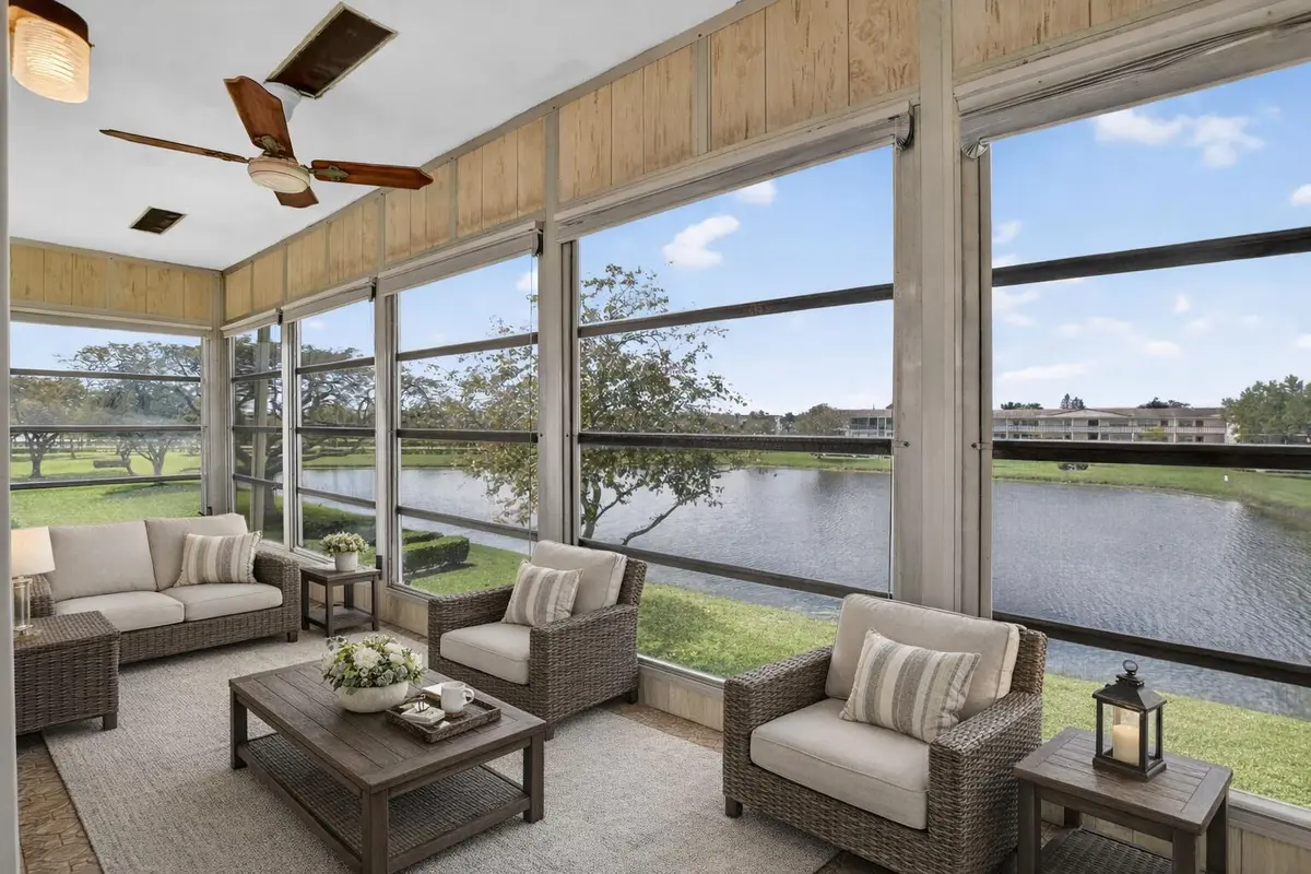 Patio Virtually Staged at 116 Preston C, Boca Raton