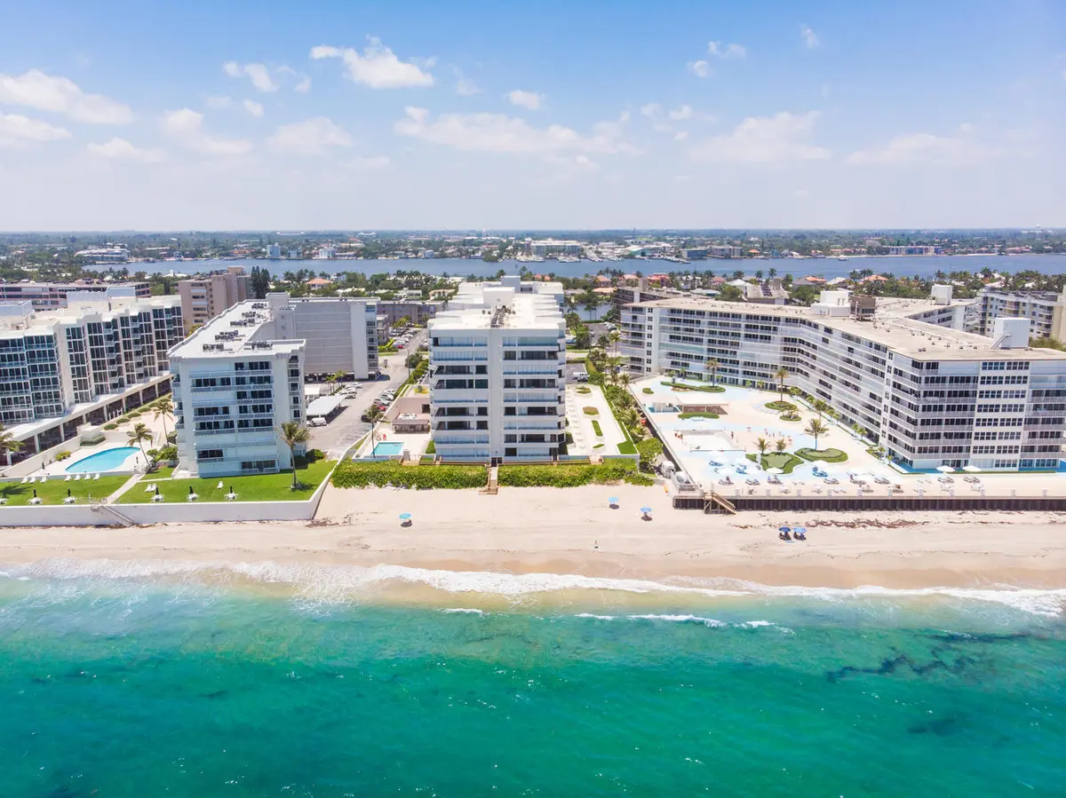Concordia East drone from ocean at 3560 S Ocean Boulevard 602, South Palm Beach