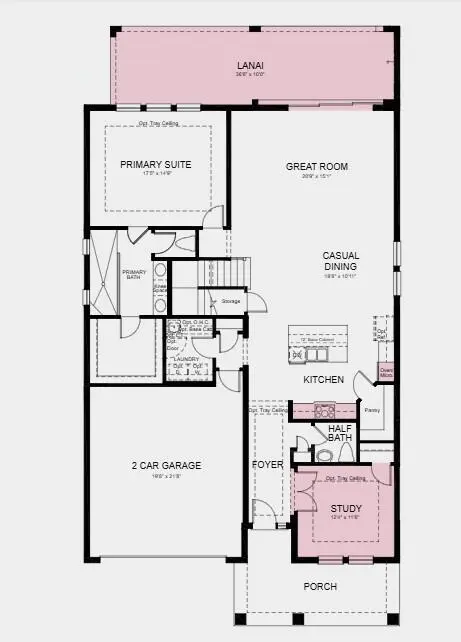 Floor Plan at 593 SE Ranch Oak Circle, Port St. Lucie
