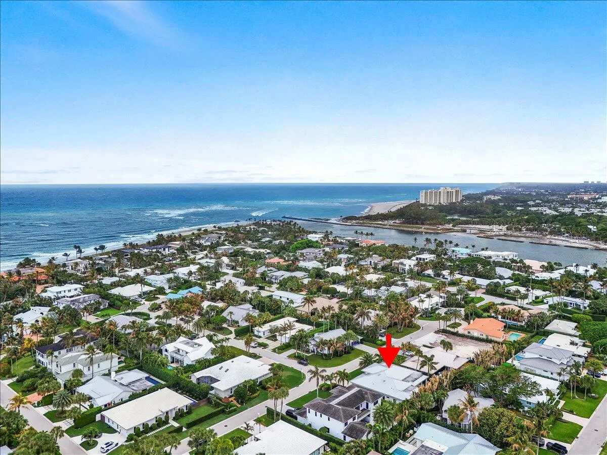 Aerial to Ocean and Inlet at 187 Shelter Lane, Jupiter