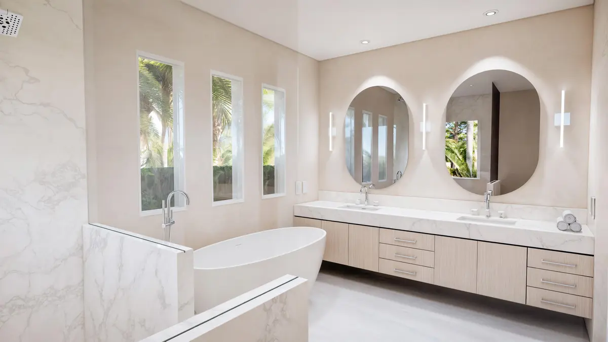 primary bath at 1210  Aryana Way, Delray Beach