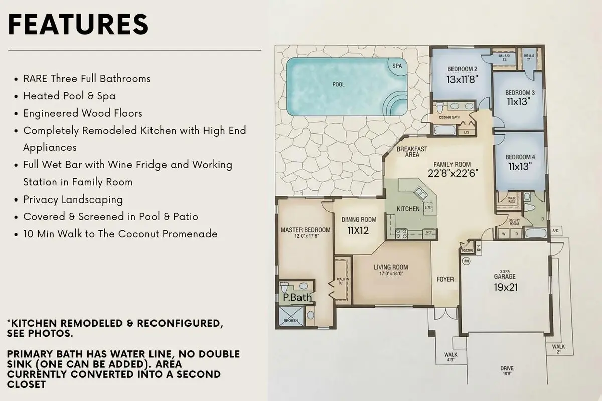Floor-plan at 4885 NW 50th Street, Coconut Creek