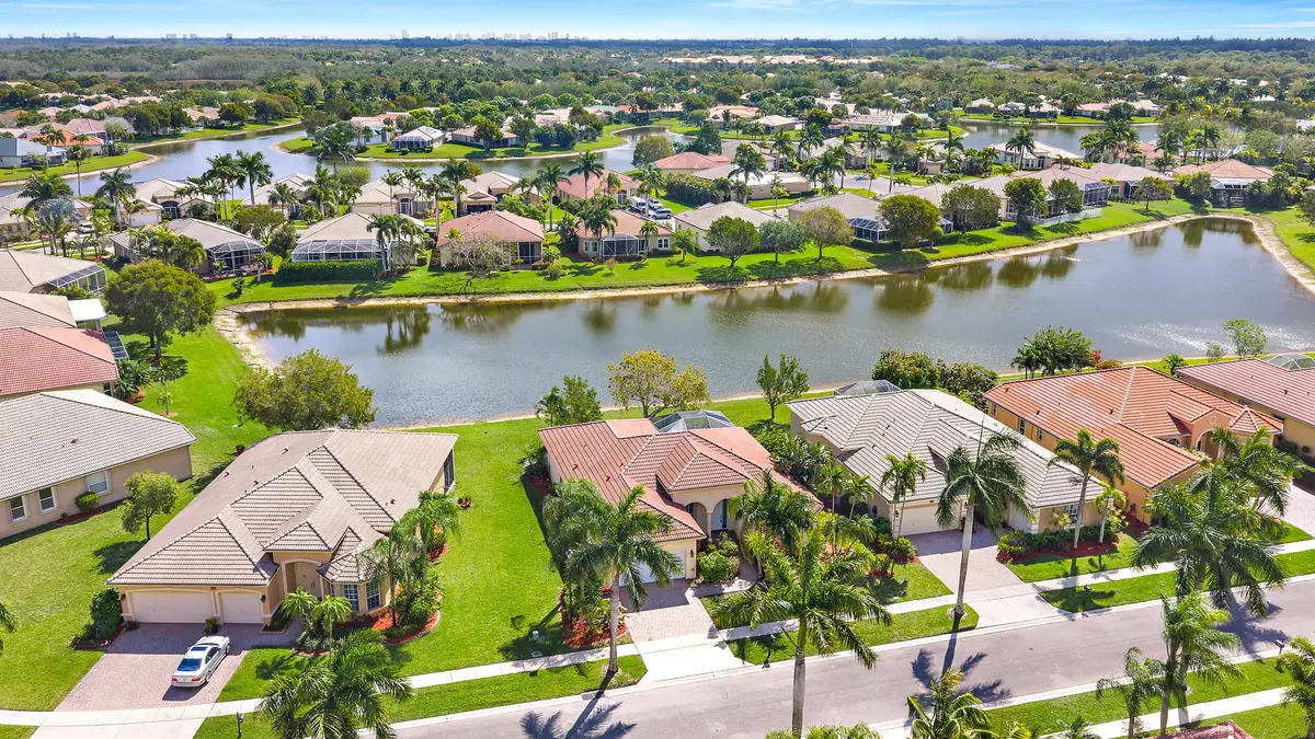 Aerial at 9531 Lantern Bay Circle, West Palm Beach