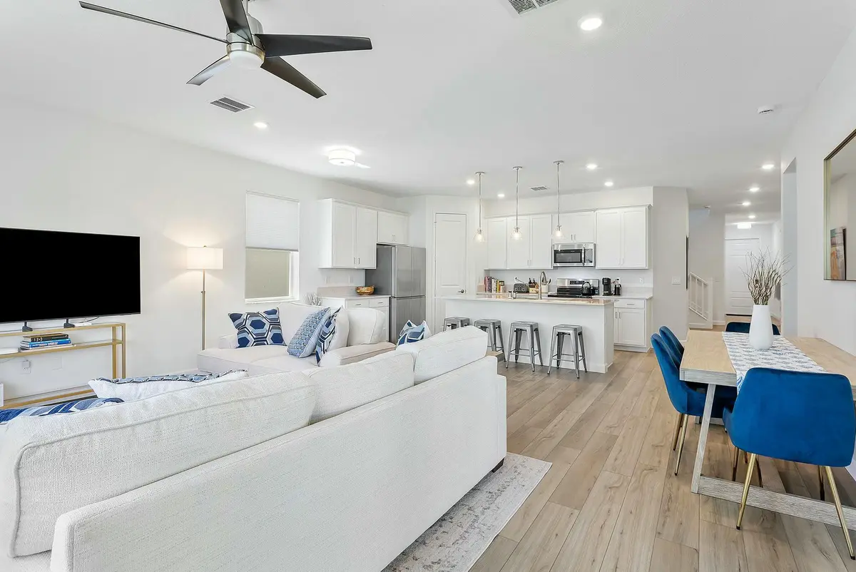 Living Room into kitchen view at 13404 Brotherhood Way, Delray Beach