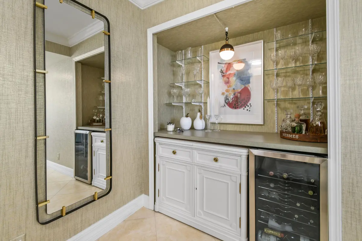 Dry Bar with Wine Refrigerator at 3000 N Ocean Drive 9h, Singer Island