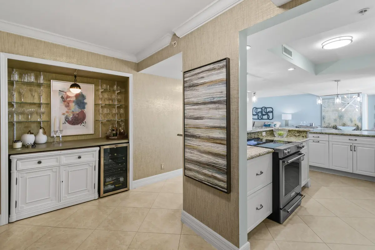 Iradescent Grasscloth Wall Covering at 3000 N Ocean Drive 9h, Singer Island