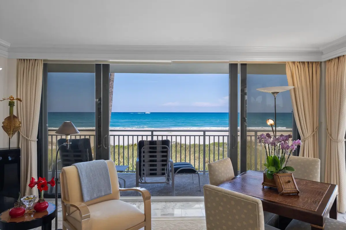 Living Room View at 2580 S Ocean Boulevard 2b2, Palm Beach